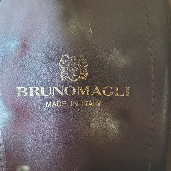 Bruno Magli Italian Made Brown Leather Lace Up Loafers Men's Size 11.5 - Picture 12 of 16